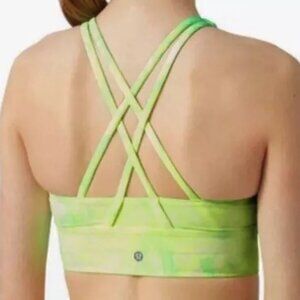 Lululemon White And Green Sports Bra Size 8